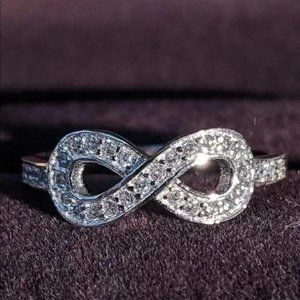 INFINITY 925 STERLING SILVER DIAMOND RING